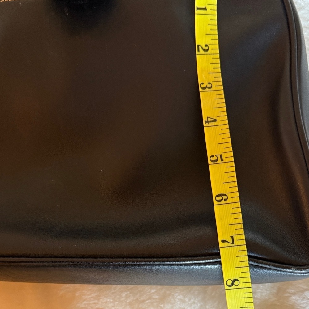 Black Leather Shoulder Bag with Silver Hardware - Picture 9 of 15